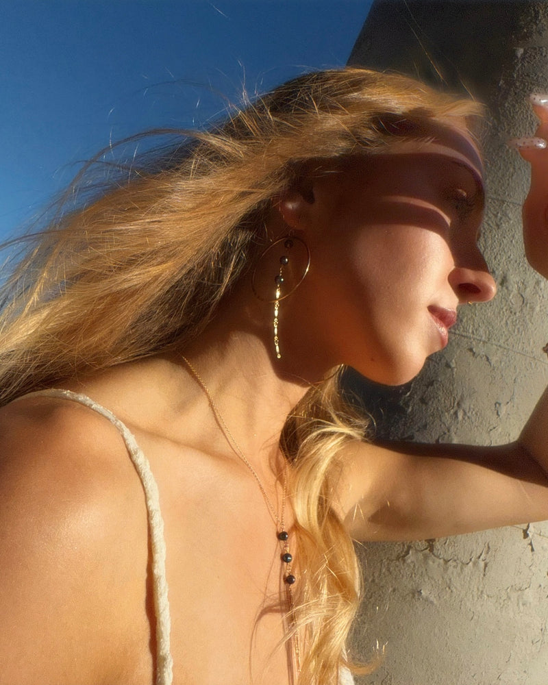 ECLIPSE BLACK PEARL EARRINGS