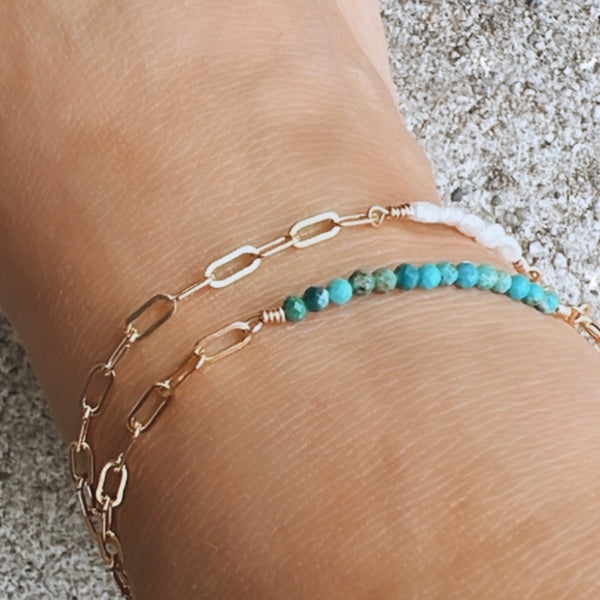 TURQUOISE CHAIN ANKLET